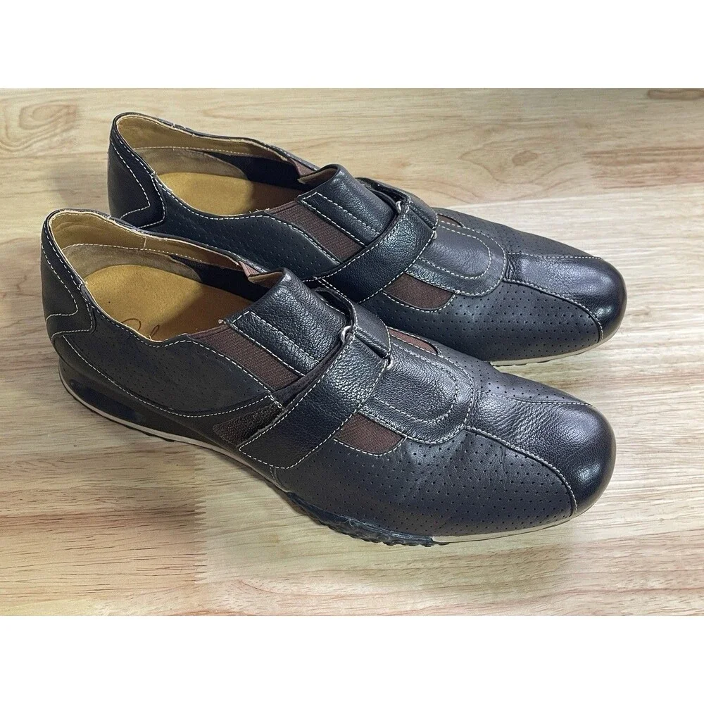 Cole Haan Air Estadio Strap Loafers Mens 10 M Brown Leather Adjustable Strap